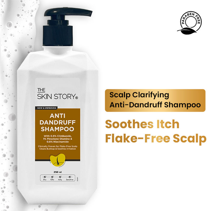 The Skin Story Paraben Free Anti Dandruff Shampoo For Scalp Cleansing Dandruff Control Soothes Itch