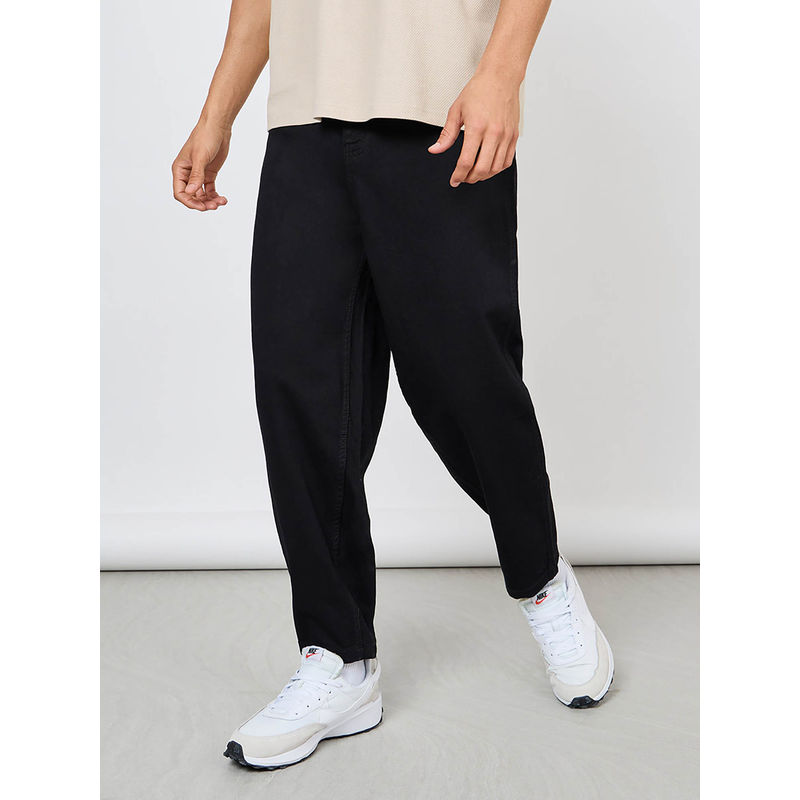 Styli Balloon Fit Jeans with Pockets Black (30)