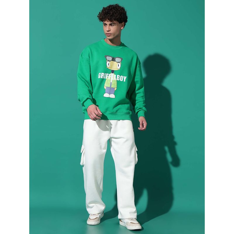 Griffel Anime Boy Oversized Parrot Sweatshirt and Trackpant (Set of 2) (M)