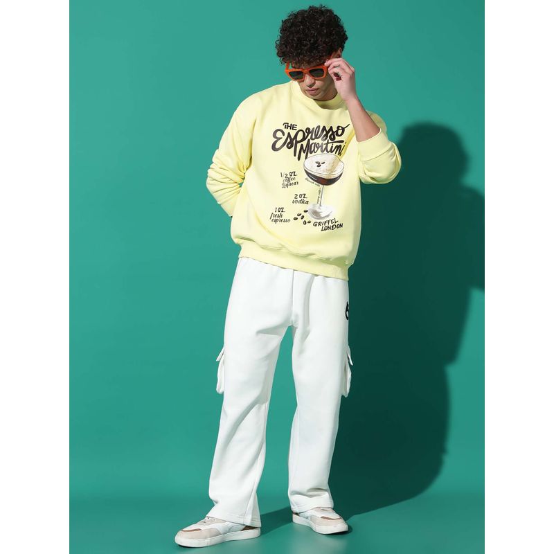 Griffel Espresso Oversized Fit Yellow Sweatshirt and Trackpant (Set of 2) (S)