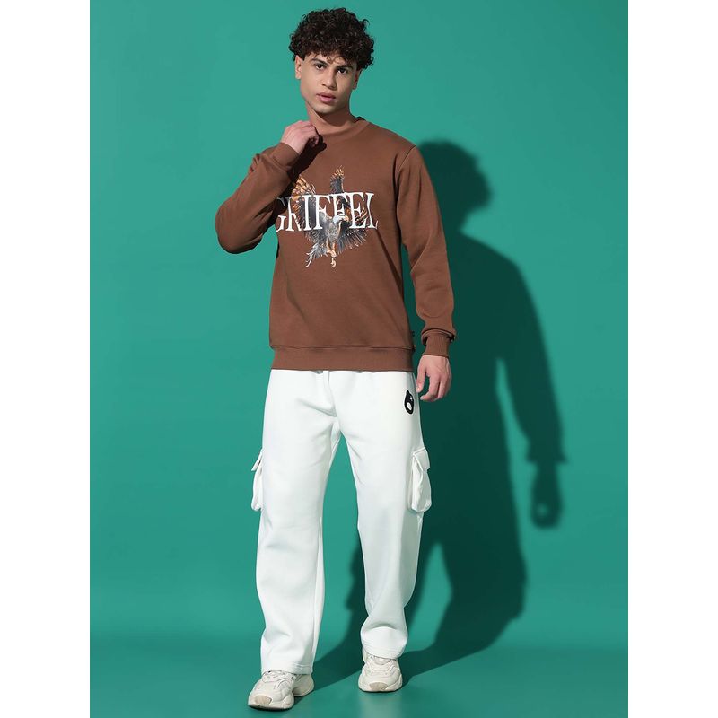 Griffel Eagle Regular Fit Coffee Sweatshirt with Trackpant (Set of 2) (S)
