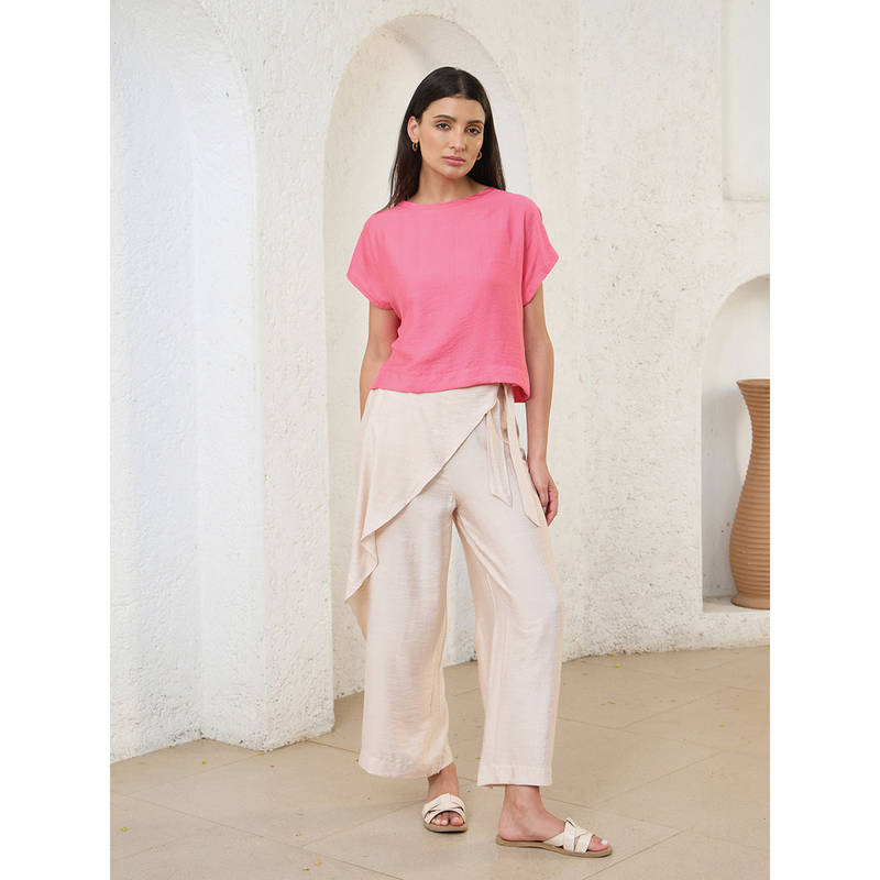 Sweet Dreams Women Pink Solid Top and Palazzo (Set of 2) (3XL)