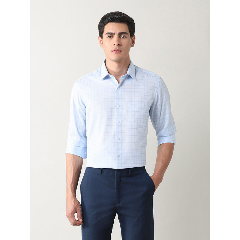 Arrow Men Blue Checks Slim Formal Shirt (38)