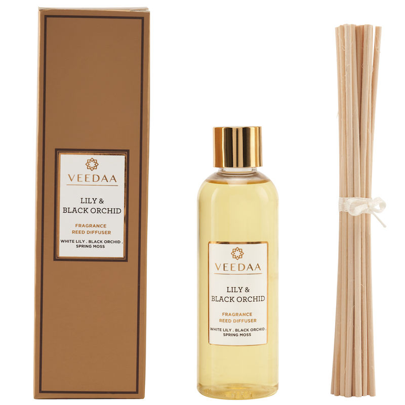 Buy Veedaa Candles Lily & Black Orchid Diffuser Oil Refill & Reeds Set ...