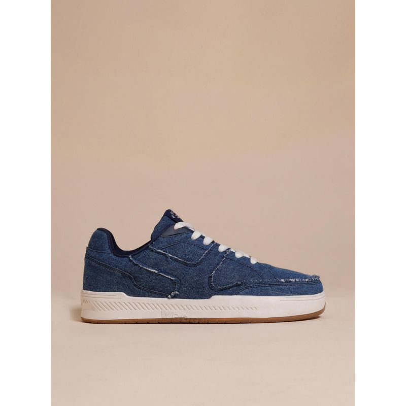 WROGN Men Navy Blue Negroni Selvedge Sneakers (UK 9)