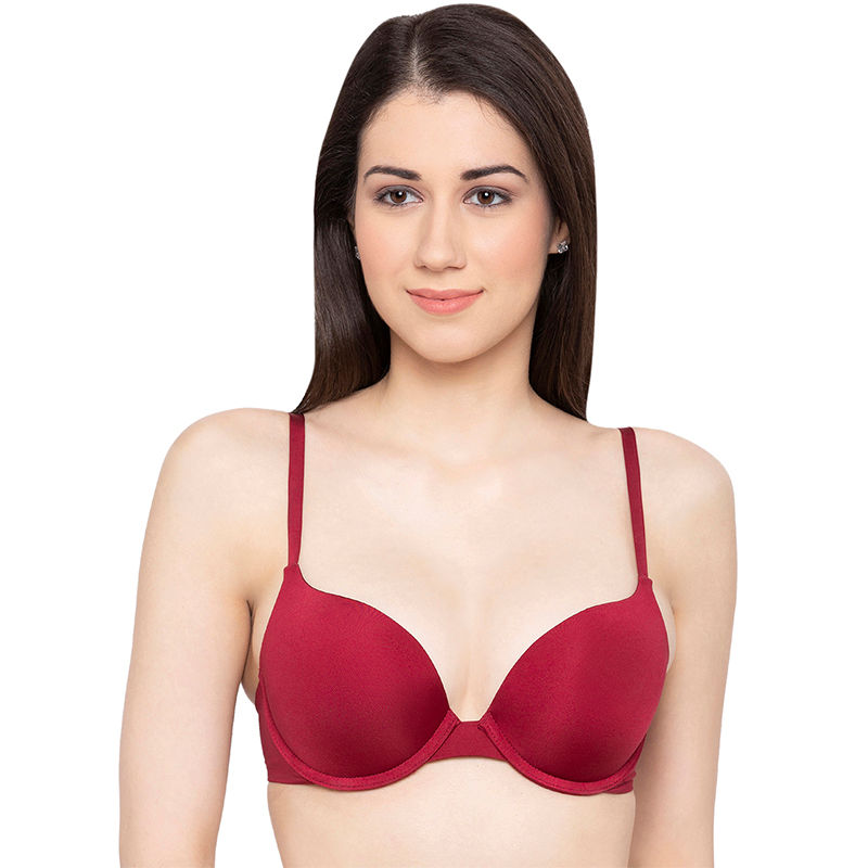 Buy Candyskin Red Under Wired Padded Push Up Bra for Women Online