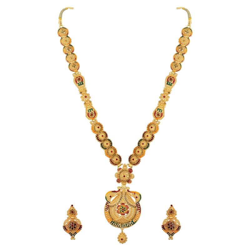 Buy Asmitta Tradition One Gram Gold Plated Necklace Set For Women