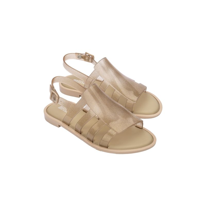 Melissa Boemia Ad Beige Glitter Solid Sandals (UK 3)