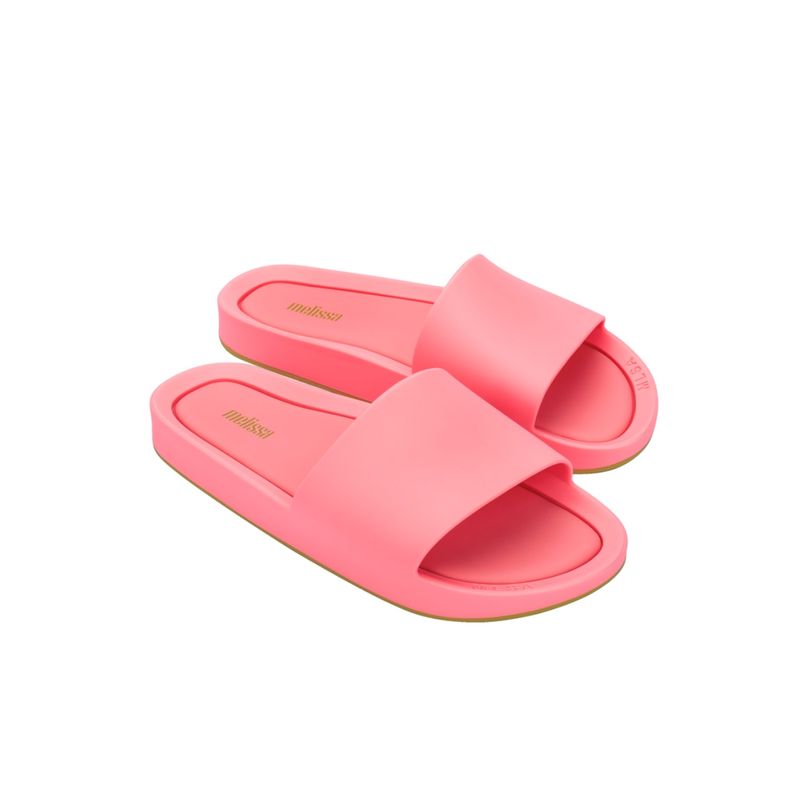 Melissa Beach Slide Ad Pink Green Pink Solid Sliders (UK 6)