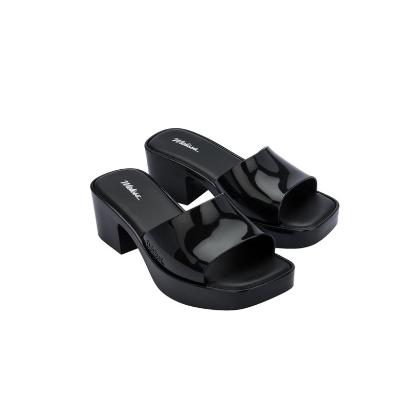 Melissa Shape Ad Black Solid Heels (UK 6)