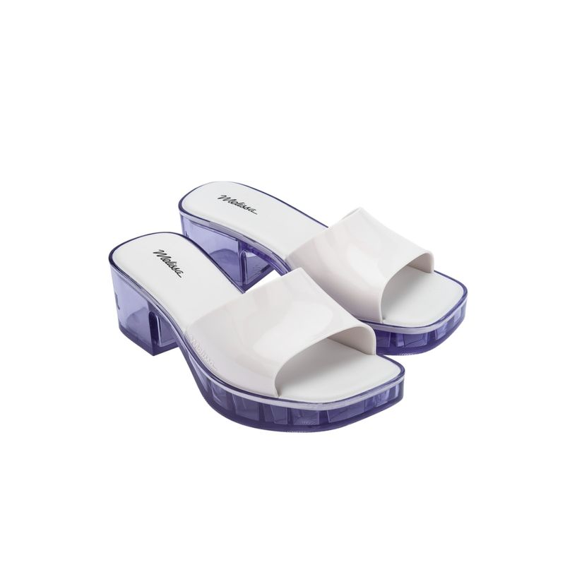 Melissa Shape Ad Clear White Solid Heels (UK 8)