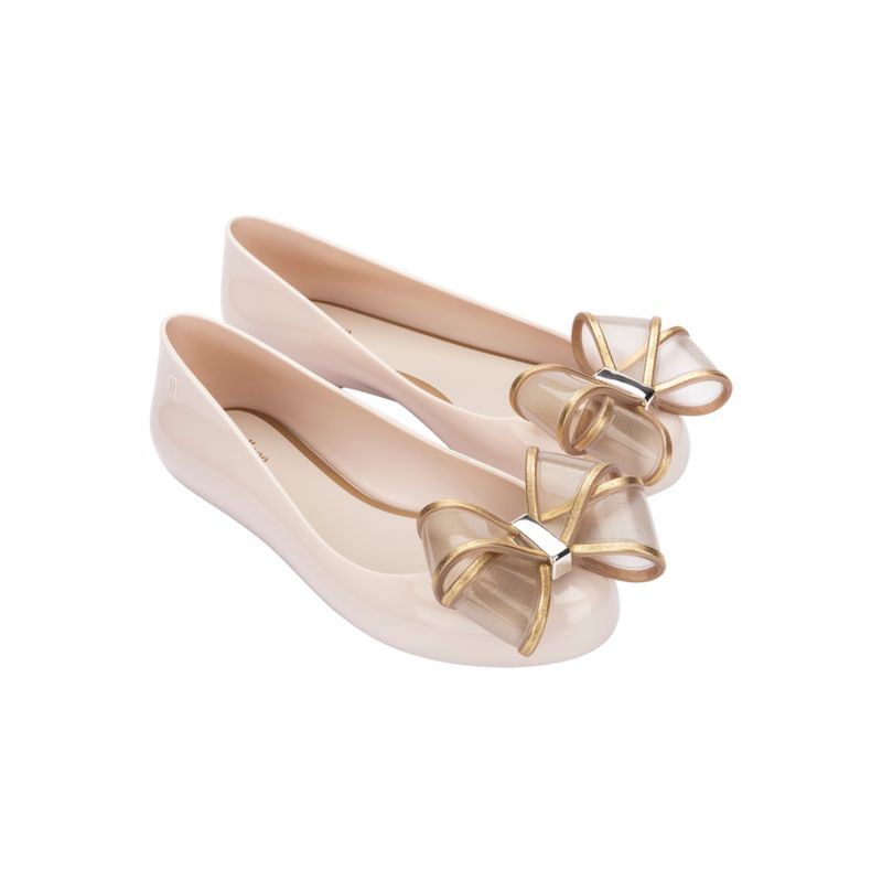 Melissa Sweet Love Vi Ad Beige Gold Solid Ballerinas (UK 3)