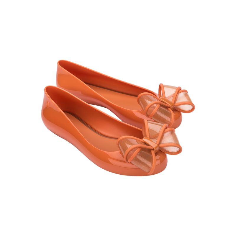 Melissa Sweet Love Vi Ad Orange Gold Solid Ballerinas (UK 3)