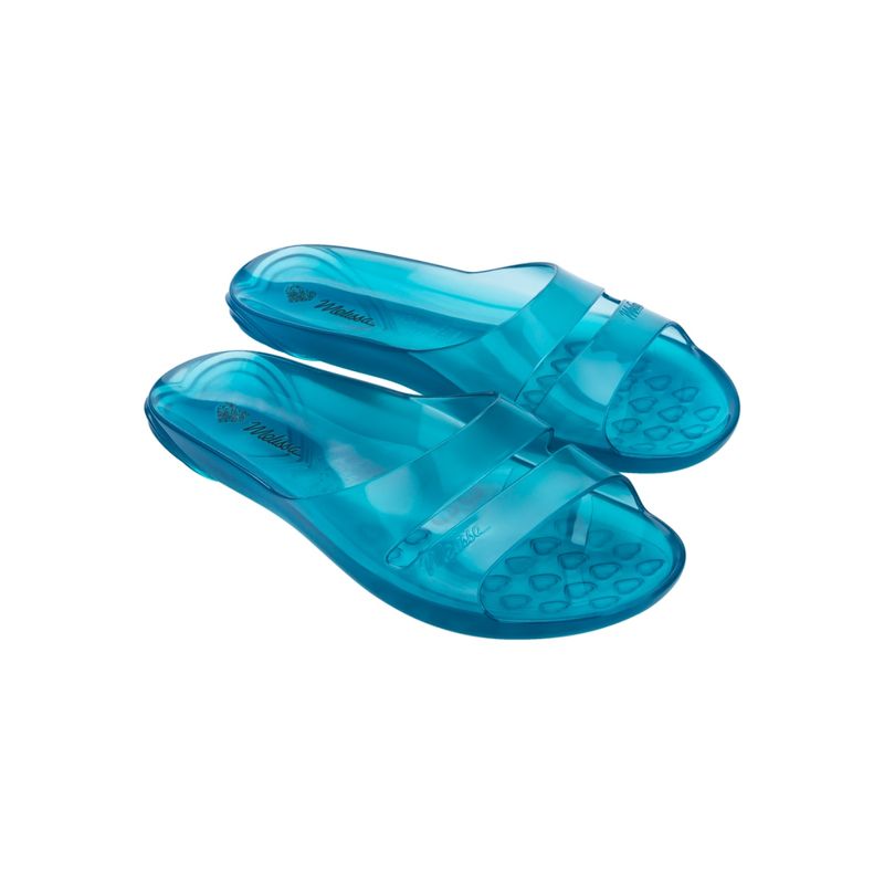 Melissa The Real Jelly Slide Ad Clear Blue Solid Sliders (UK 3)