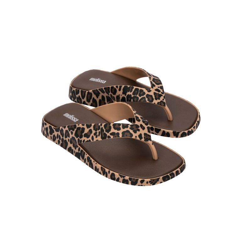 Melissa Brave Ad Black and Beige Solid Flipflops (UK 6)