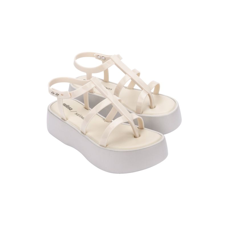 Melissa Caribe High Platform Beige Beige Solid Heels (UK 3)