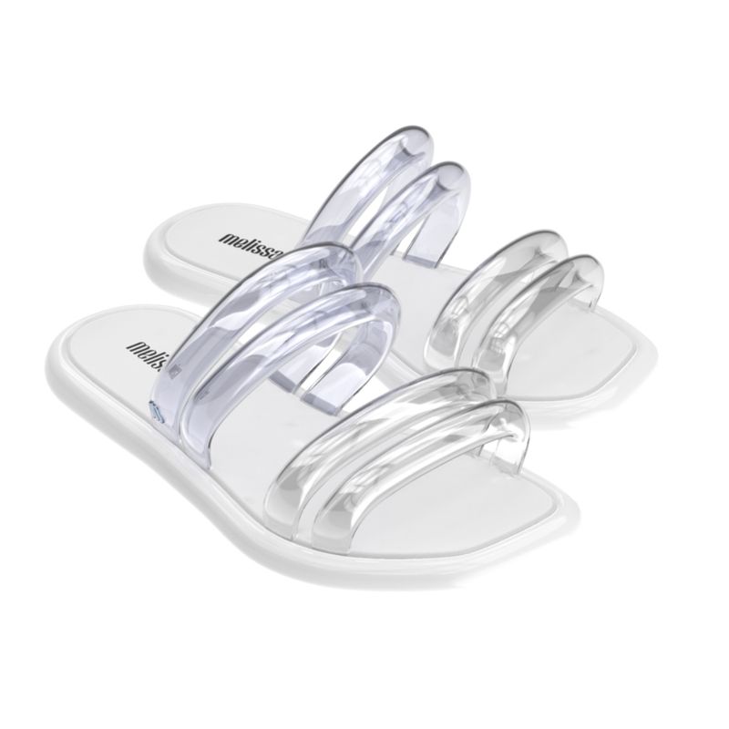 Melissa Airbubble Slide Ad White Clear White Solid Sliders (UK 3)