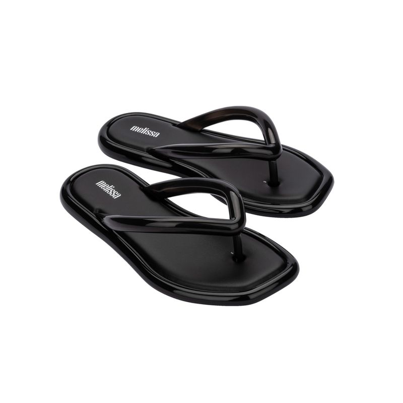 Melissa Airbubble Ad Black Solid Flipflops (UK 4)