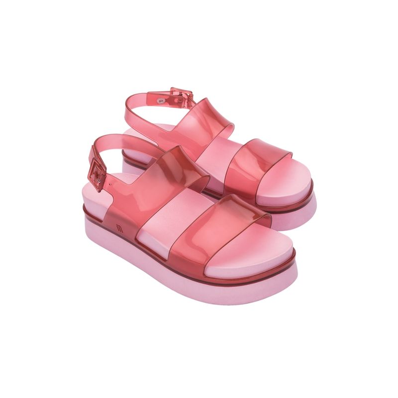 Melissa Cosmic Sandal Next Gen Ad Pink and Red Solid Sandals (UK 4)