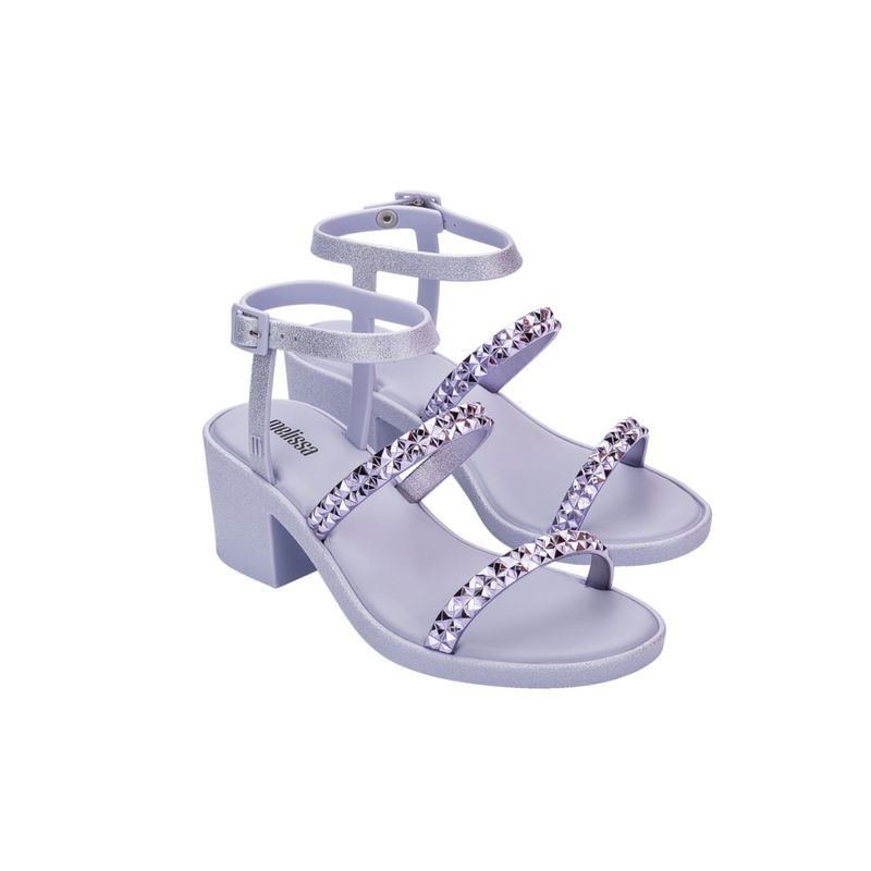 Melissa Glowing Heel Ad Lila Metallic Violet Lavender Solid Heels (UK 3)