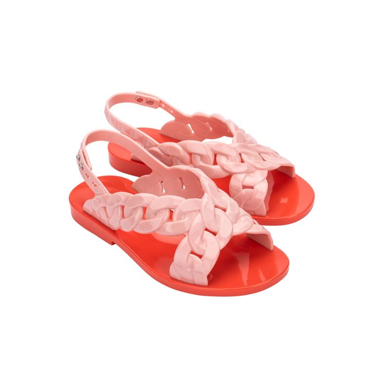 Melissa Brace Sandal Ad Pink and Red Solid Sandals (UK 6)