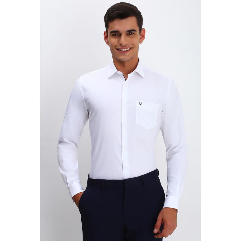 Allen Solly Men White Slim Fit Solid Full Sleeves Formal Shirts (39)