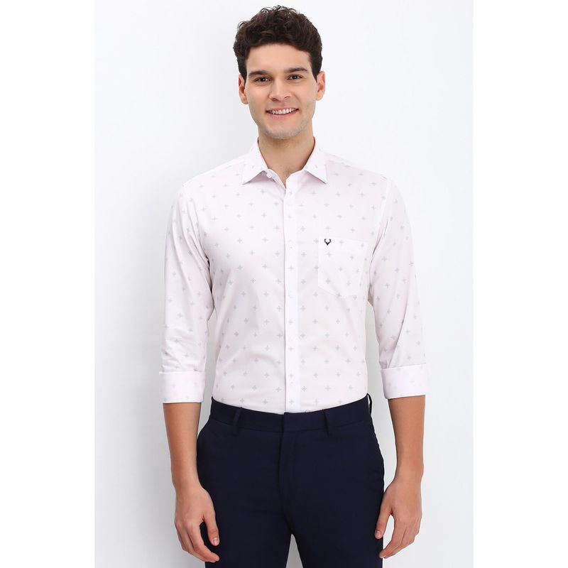 Allen Solly Men Pink Slim Fit Print Full Sleeves Formal Shirts (39)