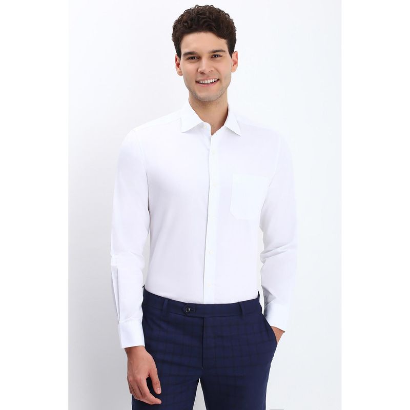 Allen Solly Men White Regular Fit Solid Full Sleeves Formal Shirts (38)