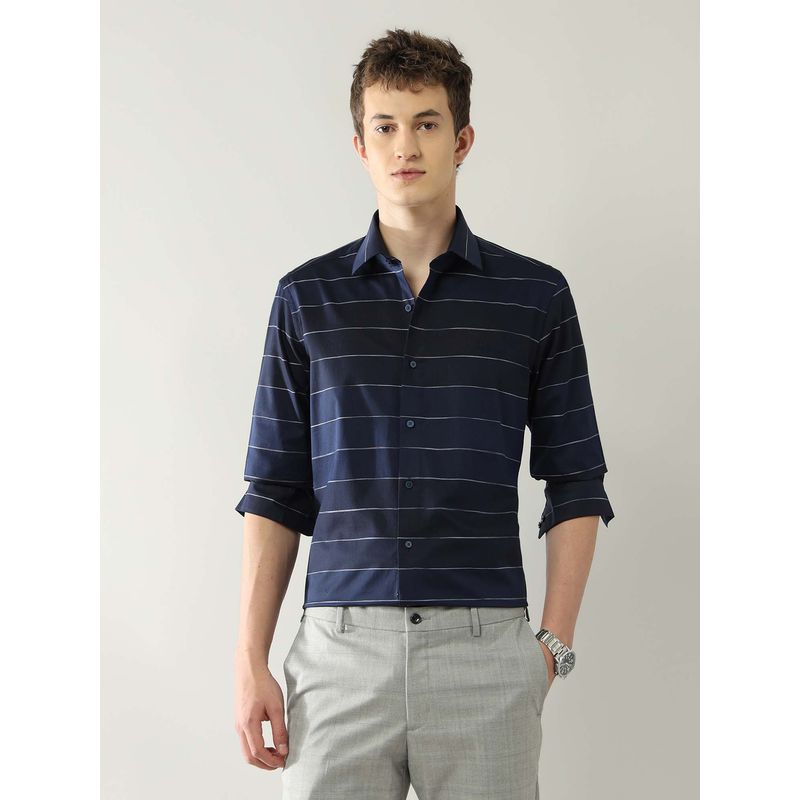 Arrow Newyork Men's Horizontal Striped Slim Fit Shirt (40)