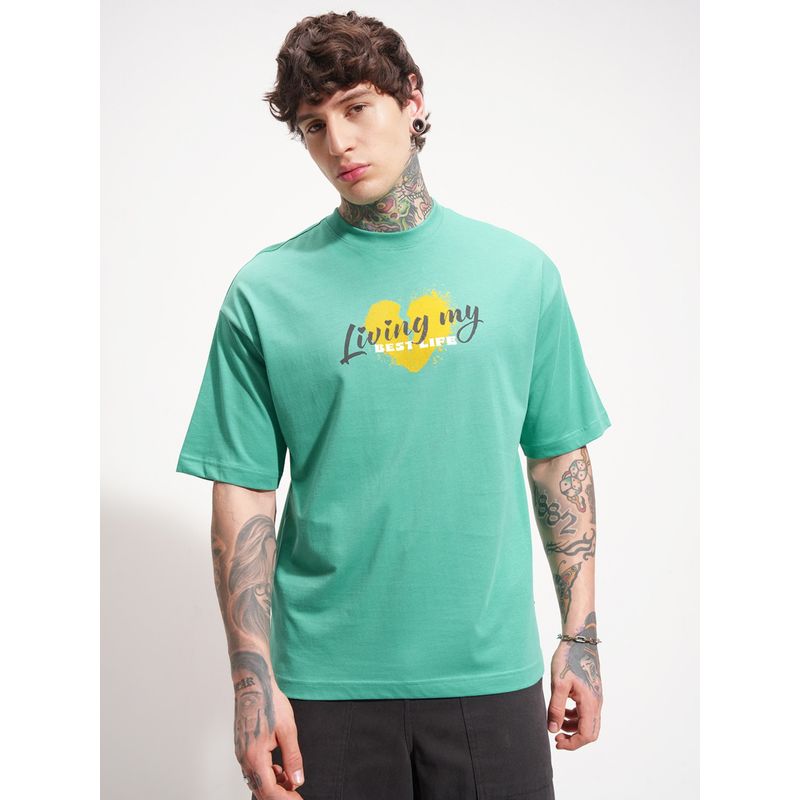 HIGHLANDER Round Neck Half Sleeve Oversized Tshirt (XS)