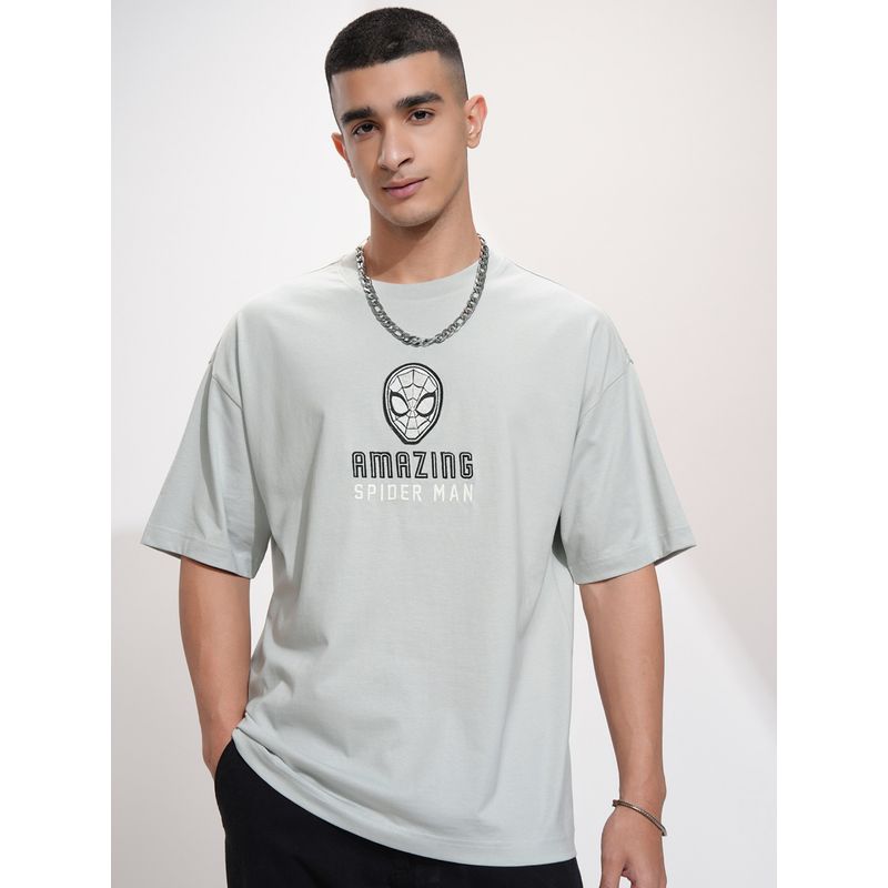 HIGHLANDER Marvel Men Round Neck Half Sleeve Oversized T Shirt (XL)