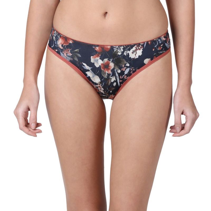 Enamor Womens P000-Low Waist Co-ordinate Panty-Autumn Melody Print Blue (XL)