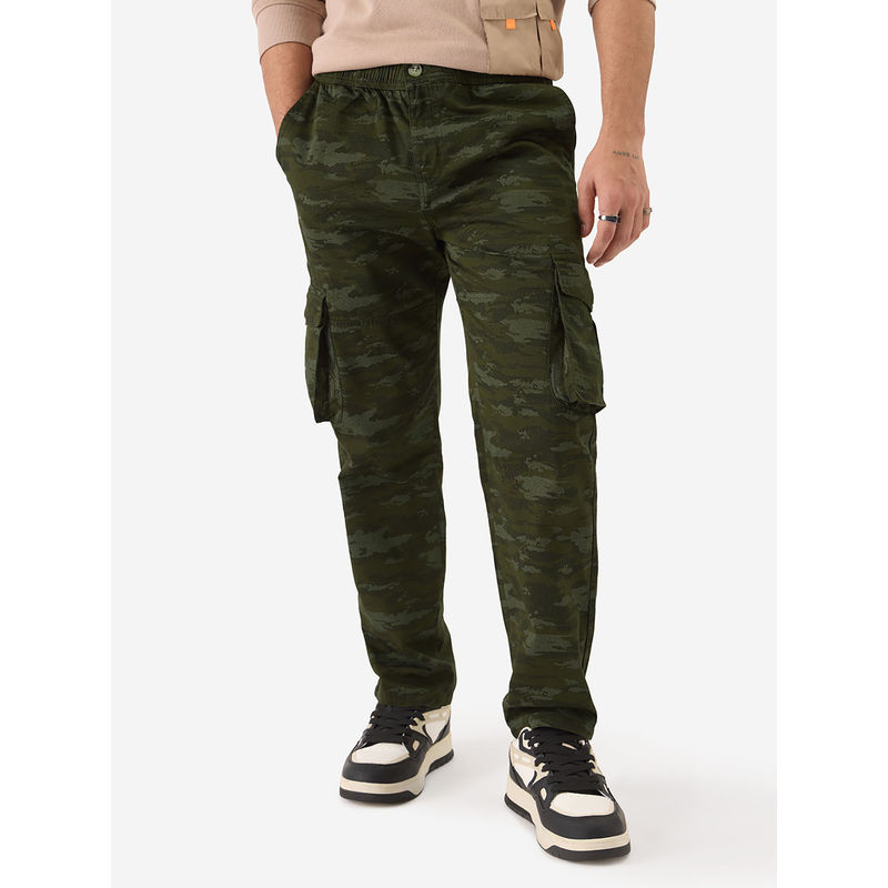 Buy The Souled Store Original Solids Olive Men Cargo Pants Online