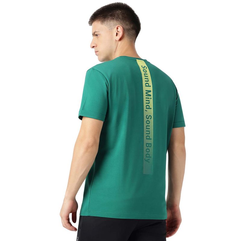 ASICS Men Green Back Vertical Graphic T-Shirt (M)