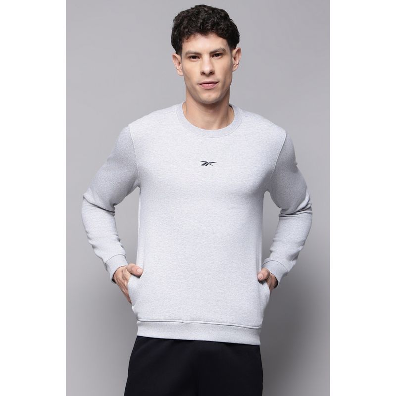Reebok Men Solid Grey Sweatshirts (L)