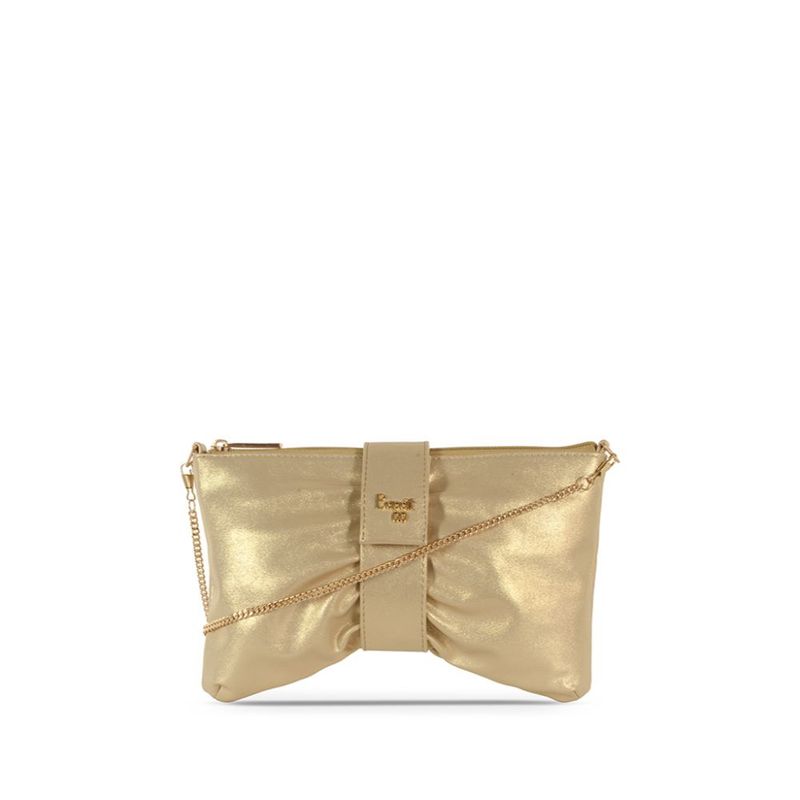 Buy Baggit L Leno Precious Gold Solid Clutches Online