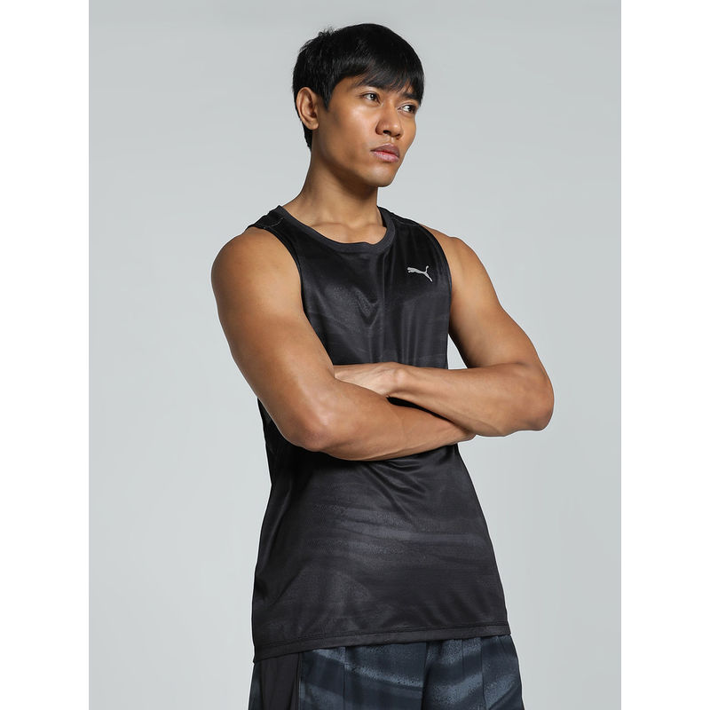 Puma RUN VELOCITY AOP POLY Men Black Tank (M)