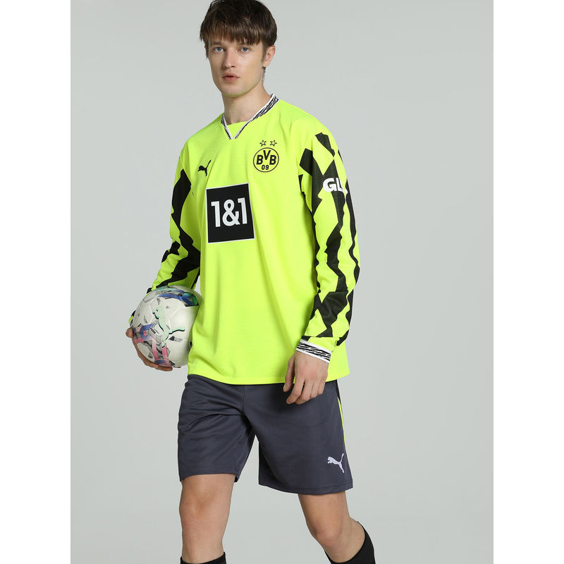 Puma BVB Anniversary Cltr Jsy LS Men Green T-Shirt (S)