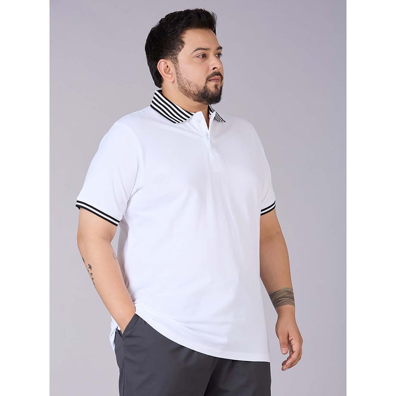 UNSIZED Men Uspo-125-Fp061 White Polo T-Shirt (1)