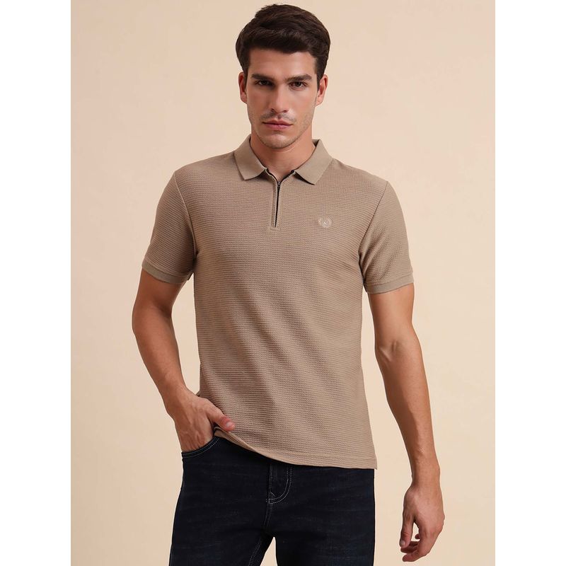 Greenfibre Oxford Brown Cotton Blend Polo T-Shirt (38)