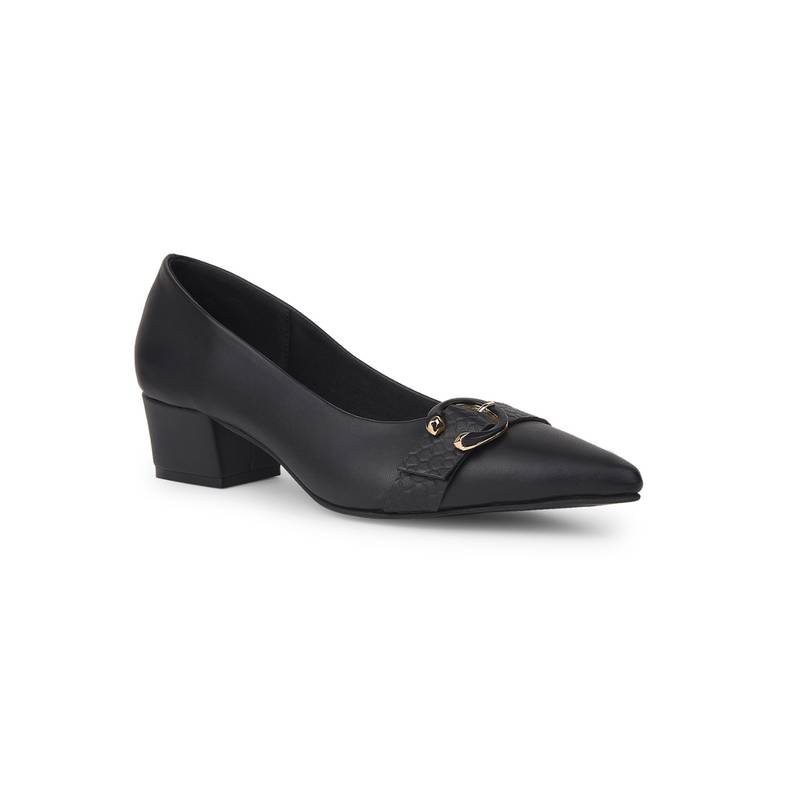 Bata Women Stylish Black Pump Heels (UK 8)