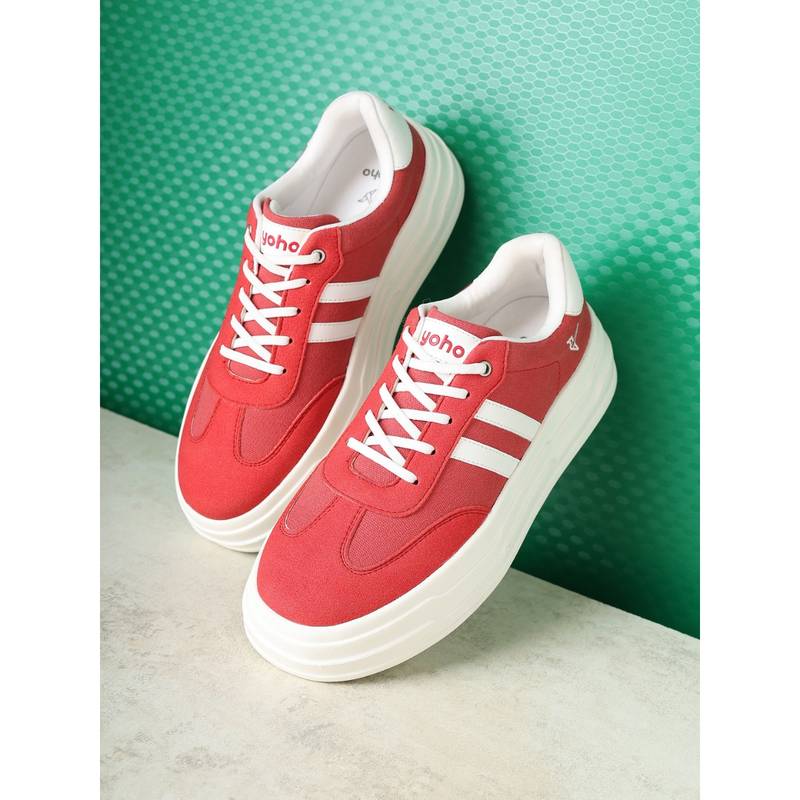 Yoho Fluffs Women Red Sneakers (UK 6)