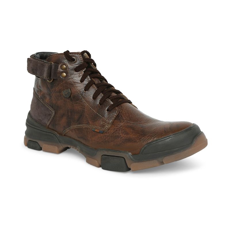 BUCKAROO Uri Tan Leather Solid Casual Boots (UK 7)