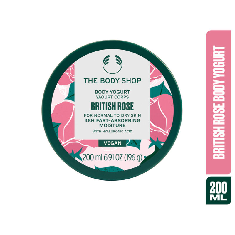 The Body Shop British Rose Body Yogurt, 48-Hour Hydration , Rose & Shea Butter