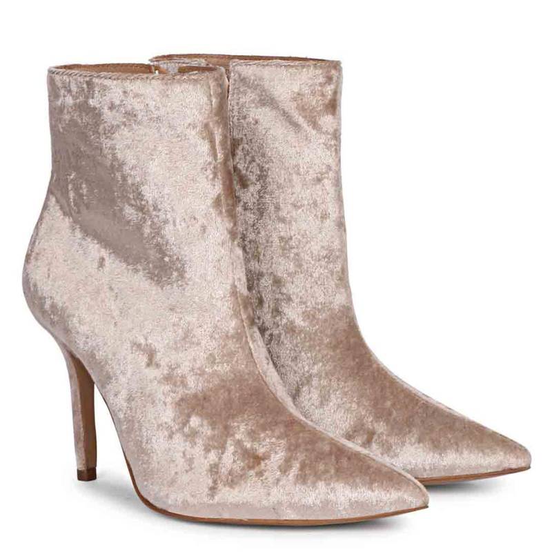 Saint G Vienna Beige Stretch Suede Ankle Boots (UK 3)