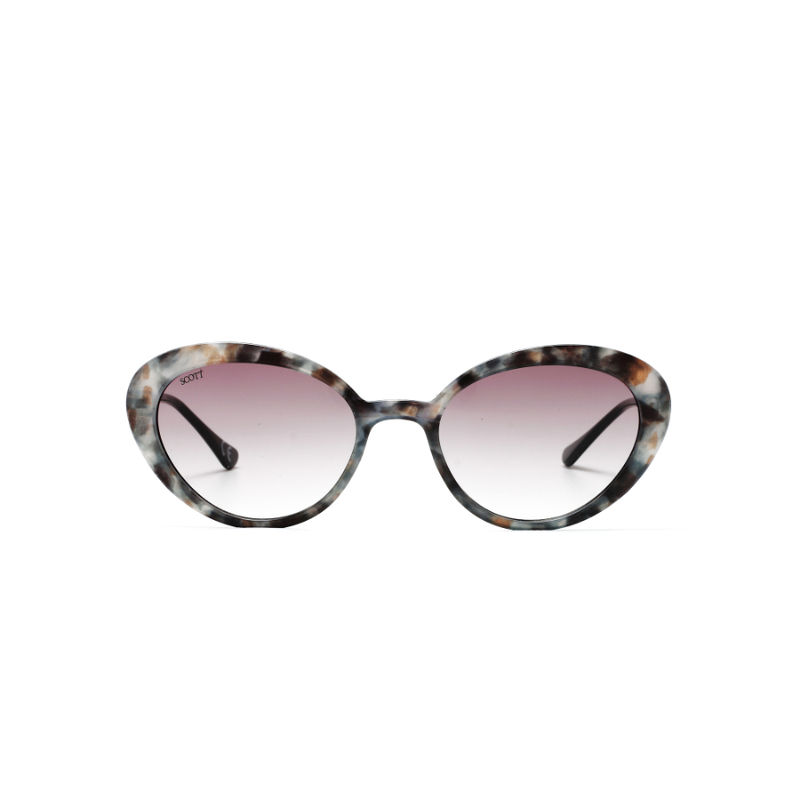 Scott Grey Lens Cat Eye UV Protected Sunglass Full Rim Grey Frame With