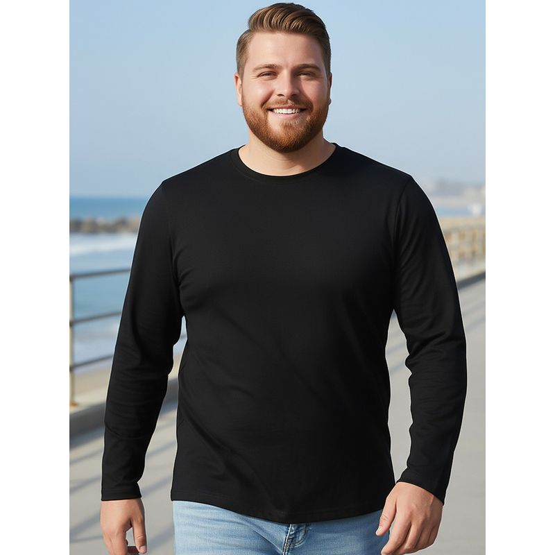 Bewakoof Men's Black Plus Size T-shirt (4XL)