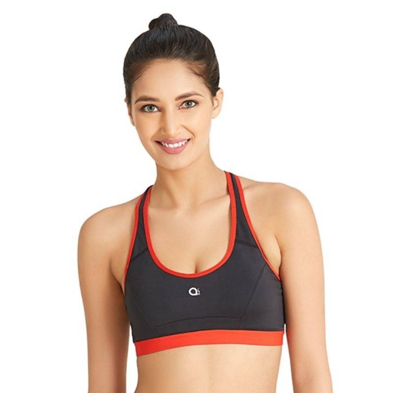 Amante Medium Impact Cross Back Sports Bra - Black (S)