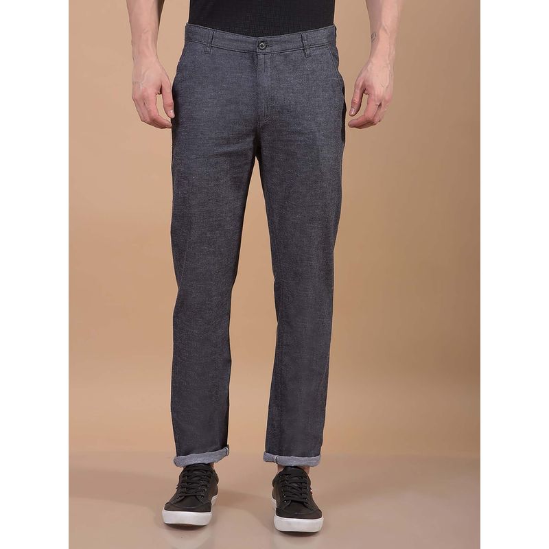 CRIMSOUNE CLUB Men Grey Linen Trouser (34)