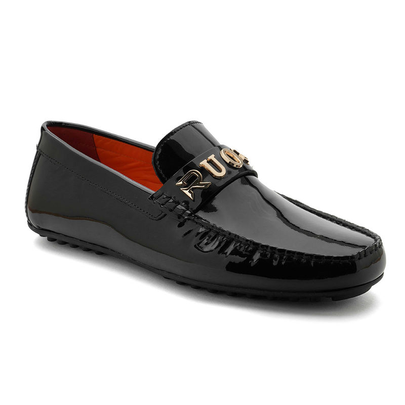 Ruosh Black Driver Casual Loafers For Men (UK 9)